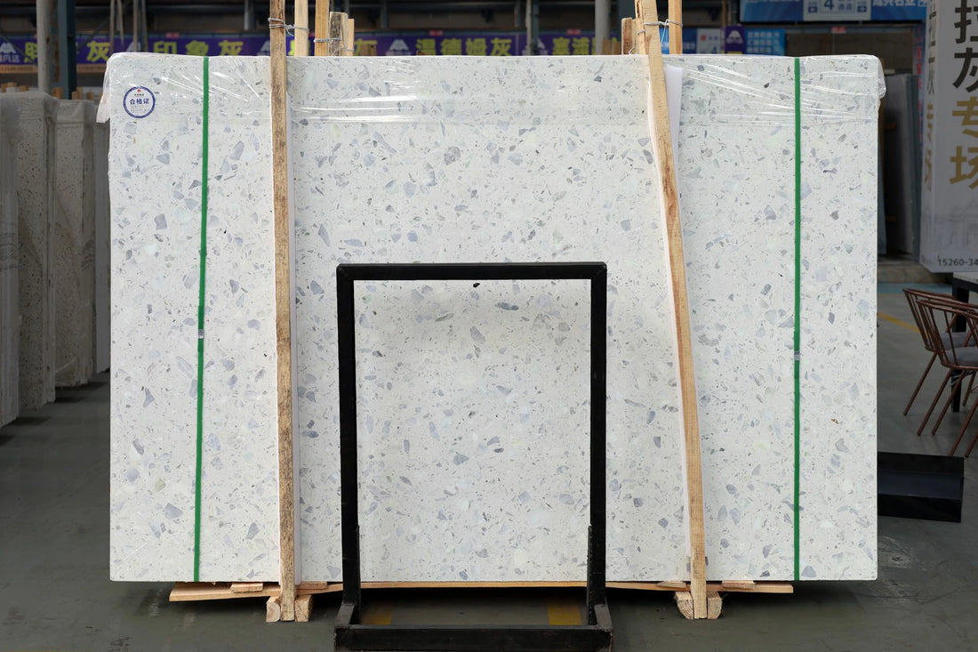 Pearl White Terrazzo white Big slab tile
