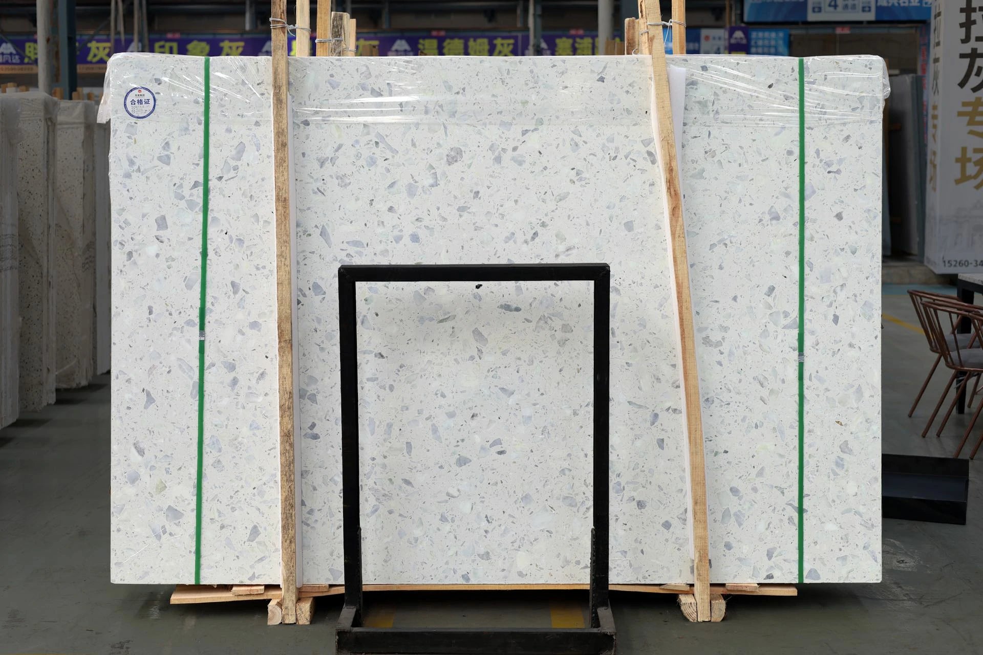 Pearl White Terrazzo white Big slab tile