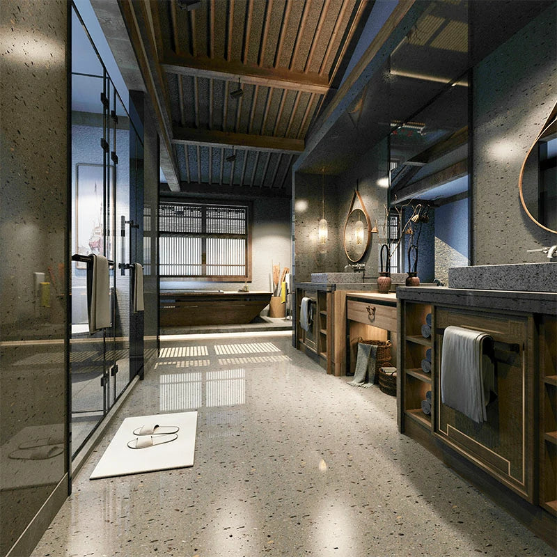 Lastre di terrazzo grigio atlantico