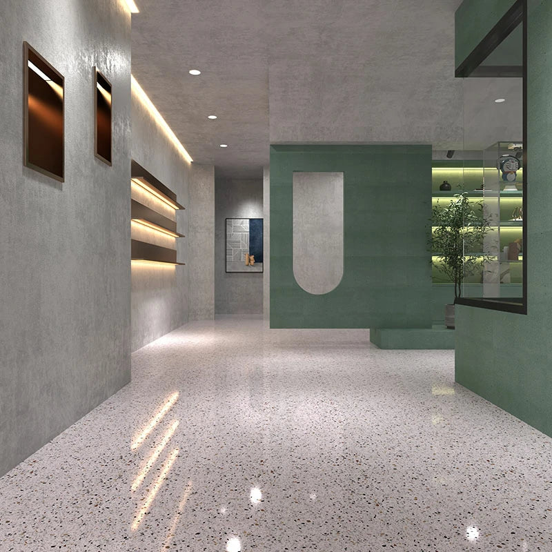 Piastrelle bianche grandi in terrazzo Spring Garden