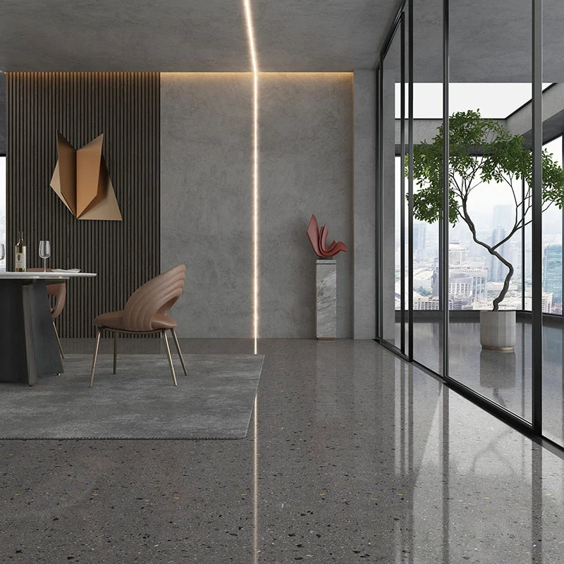 Lastre di terrazzo grigio atlantico