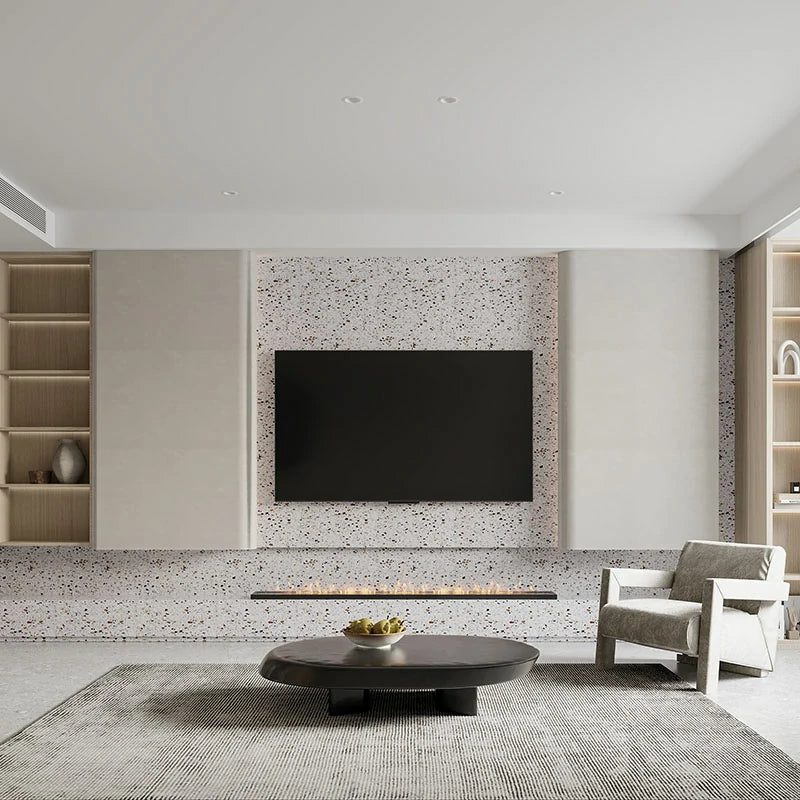 Piastrelle bianche grandi in terrazzo Spring Garden